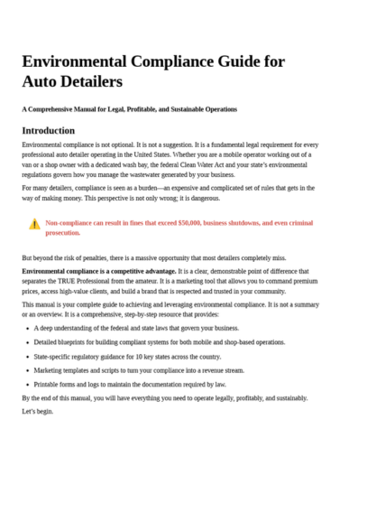 Detailing Business Environmental Compliance Guide