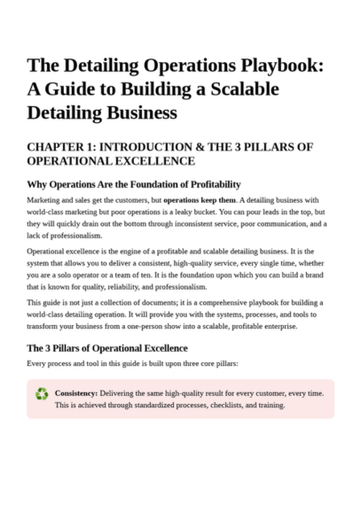 Detailing Business Operations System