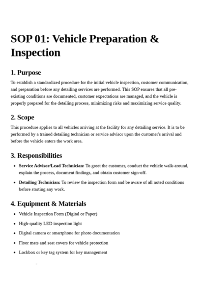 Detailing Business Operations System