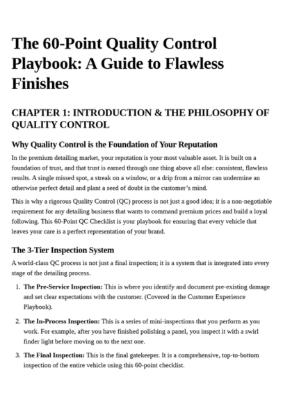 Detailing Business Operations System