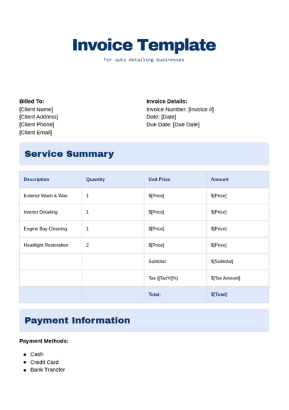 Detailing Business Invoice Templates